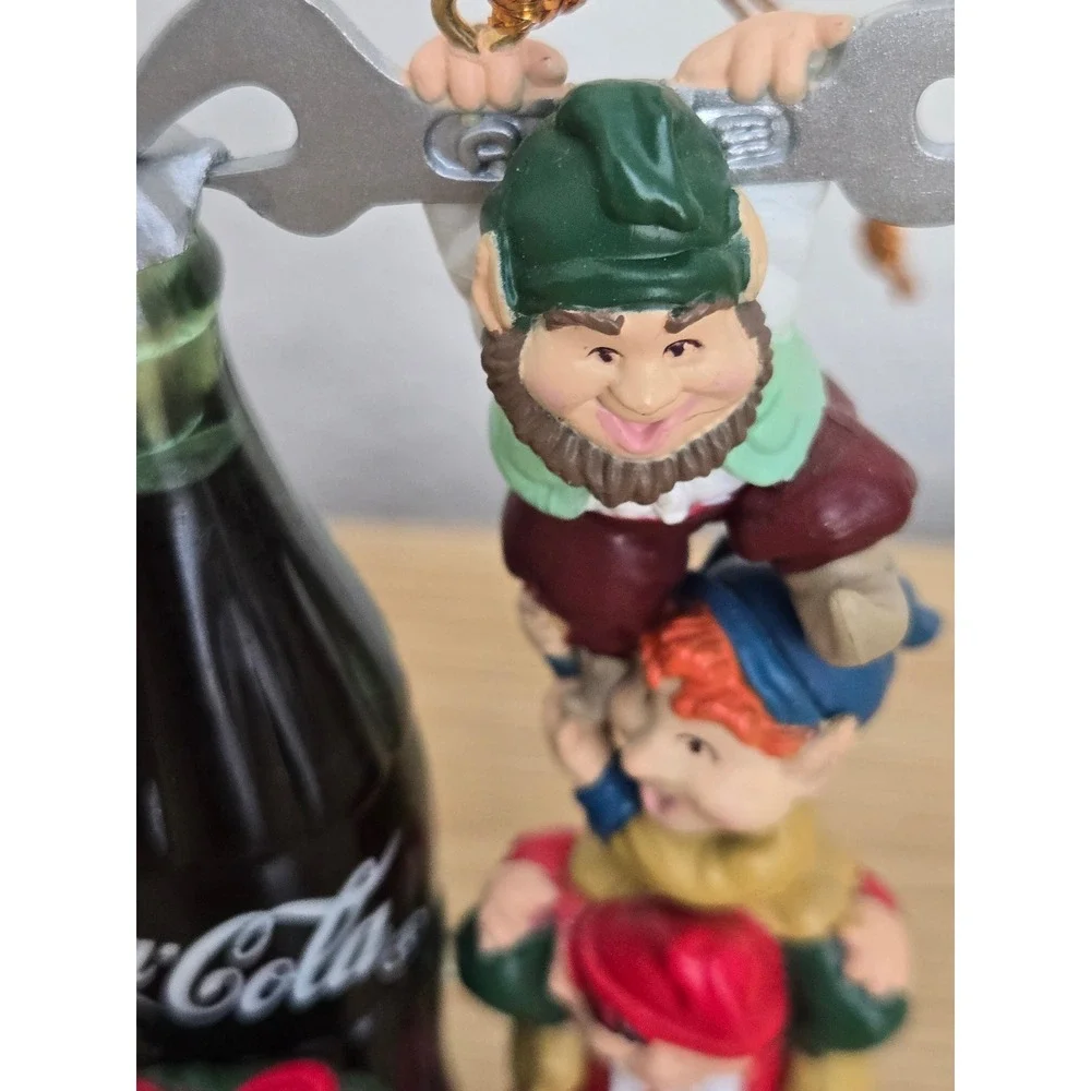 Coca-Cola Bottling Works Collection Christmas Ornament Elves Opening Coke Bottle